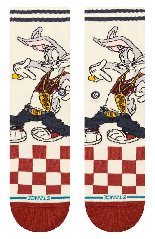 Shop Stance Kids' Check Crew Socks In Vintage White