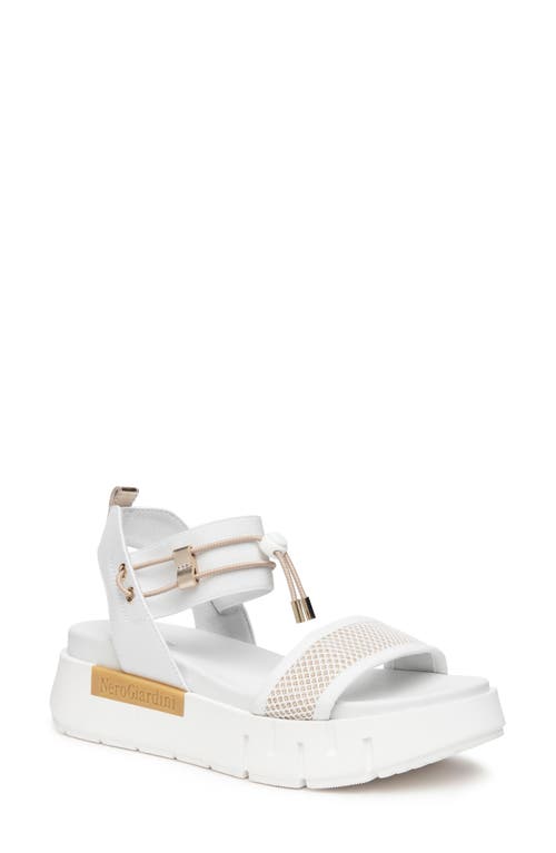 Platform Sandal in White