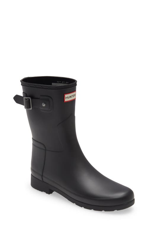 Hunter Original Refined Short Rain Boot In Black/black