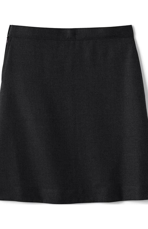 Lands' End School Uniform Girls Solid A-line Skirt Below The Knee In Black