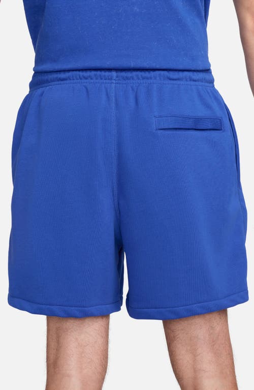 Shop Nike Club French Terry Flow Shorts In Game Royal/game Royal/white