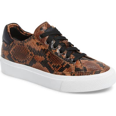 Rag & Bone Army Snake Embossed Low Top Sneaker, Green