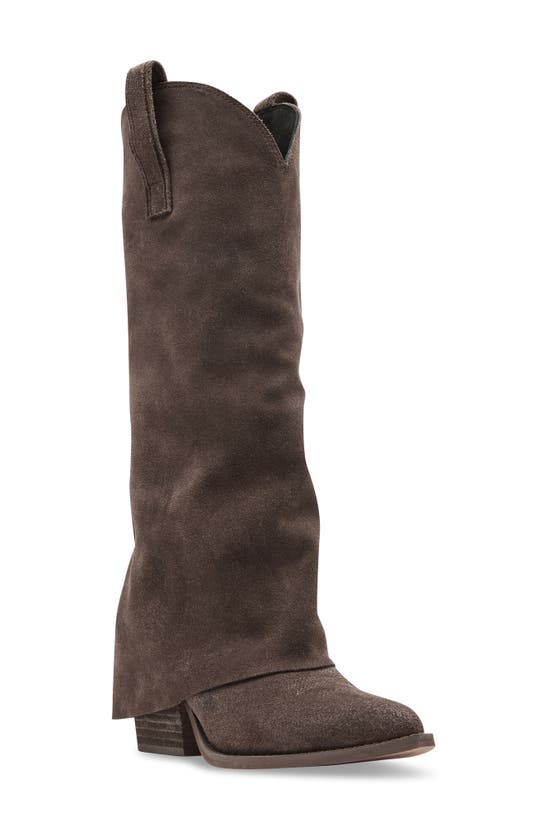 Shop Steve Madden Sorvino Western Boot In Taupe Suede