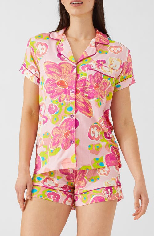 Alivia Jenna Print Short Pajamas in Floral Pond Pink 