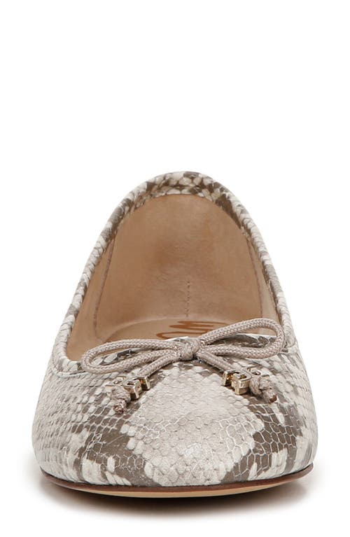 Sam Edelman Felicia Luxe Ballet Flat Sandshell Python In Roccia