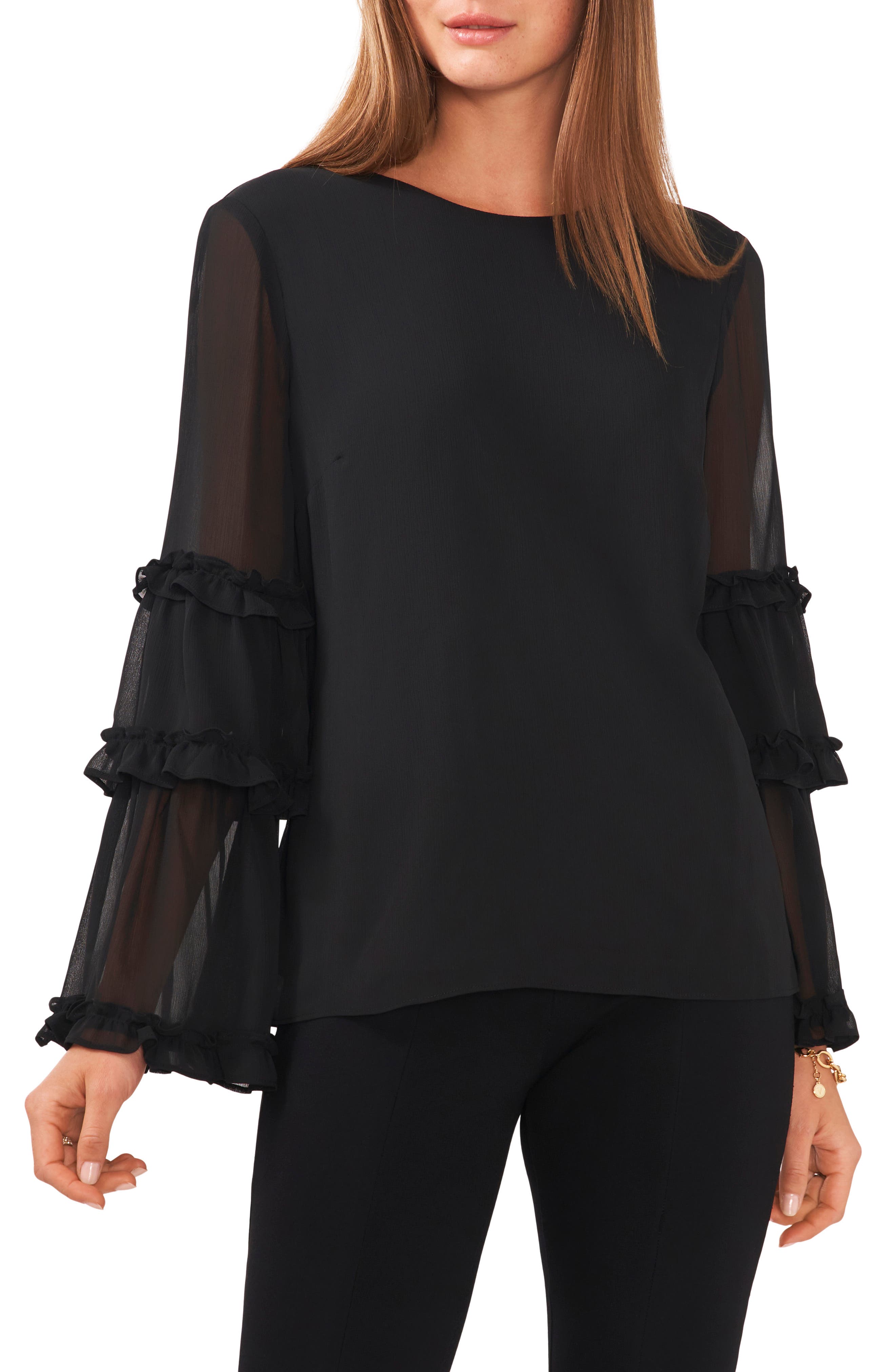 black chiffon tunic