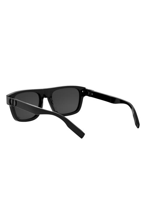 Shop Dior Cd Icon S3i 55mm Square Sunglasses In Shiny Black/smoke