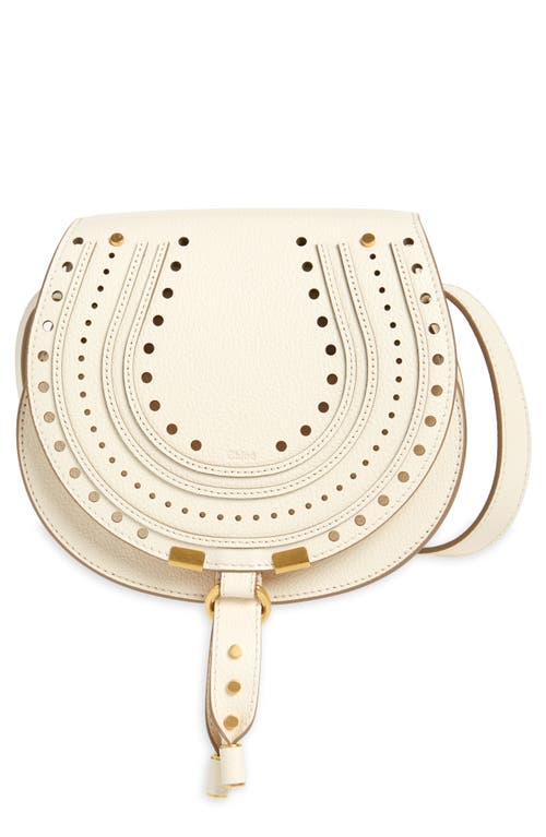 Chloé Small Marcie Perforated Leather Crossbody Bag in Misty Ivory at Nordstrom