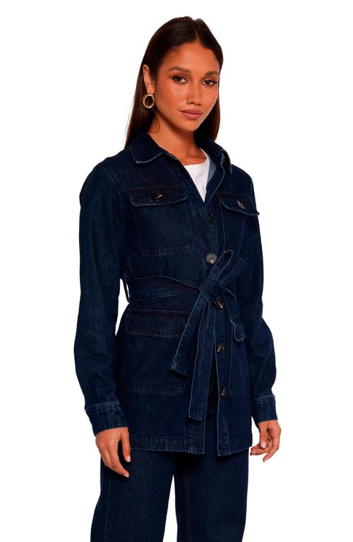 Petal And Pup Petal & Pup Nadine Tie Waist Denim Jacket In Blue