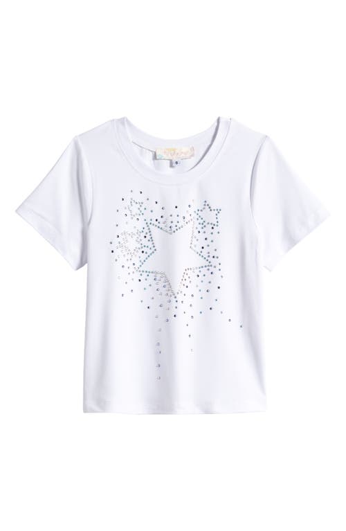 Truly Me Kids' Rhinestone Star T-shirt In White