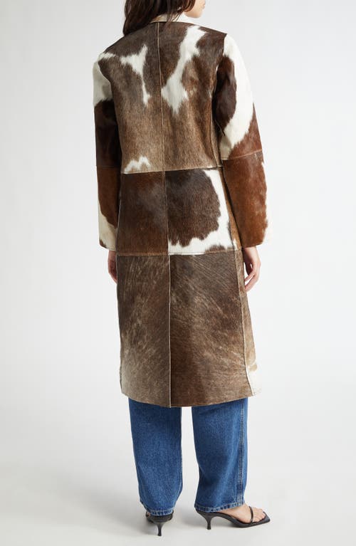 Shop Saks Potts Gio Genuine Calf Hair Coat In Brown/white Cow