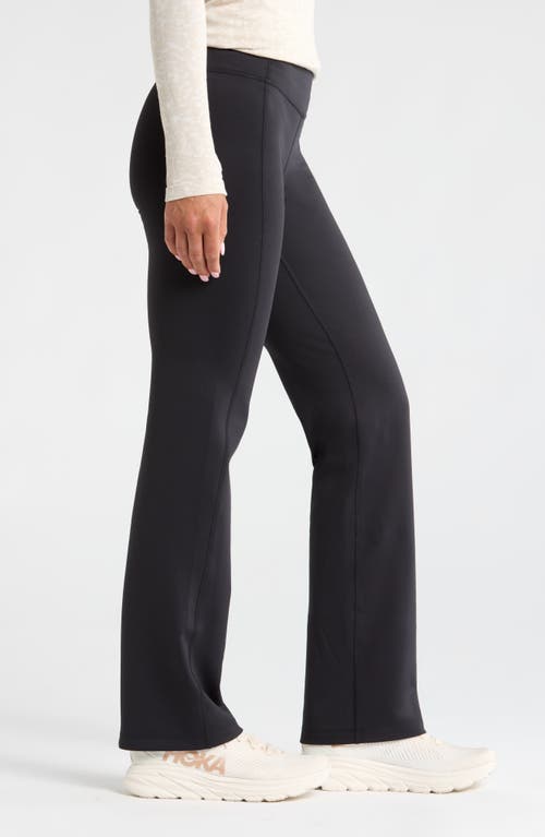 Shop Zella Fleece Lined Straight Leg Pants In Black