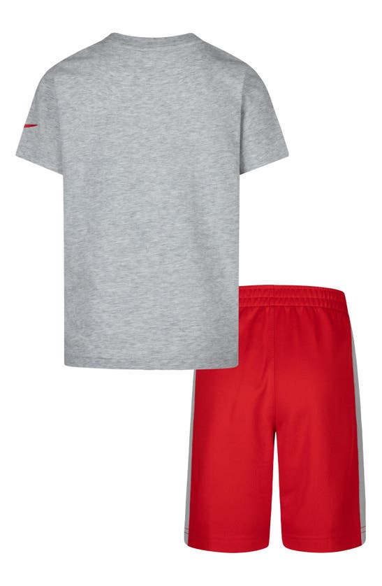 Nike 'just Do It' T-shirt & Shorts Set In University Red