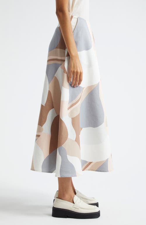 Shop Marimekko Laita Kamelia Cotton & Linen Maxi Skirt In Light Rose Brown Grey