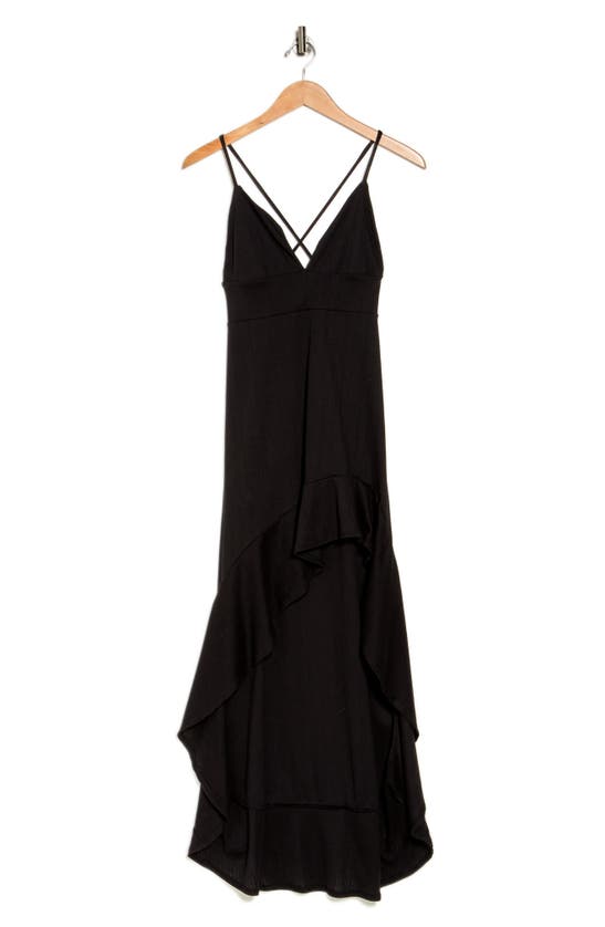 Shop Go Couture High-low Slipdress In Black