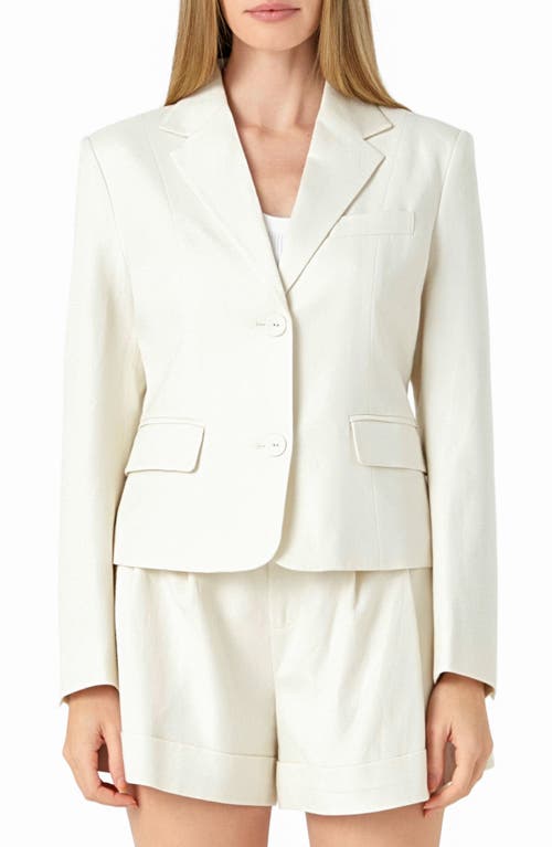 Endless Rose Tailored Linen Blend Blazer Beige at Nordstrom,