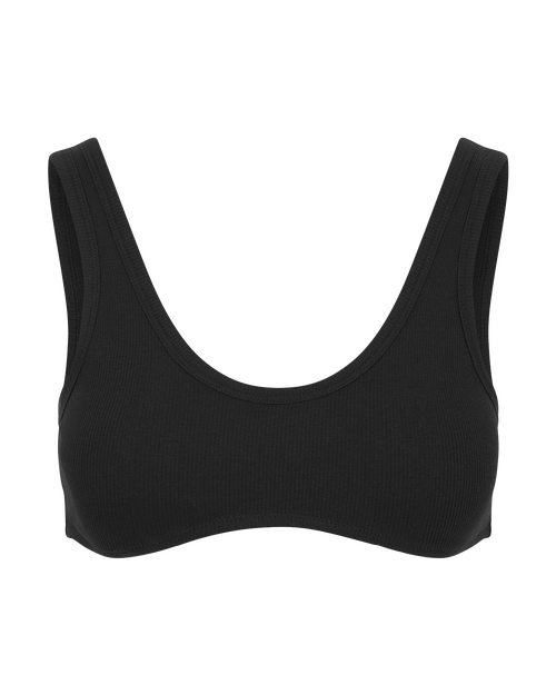 Nudea The Organic Cotton Dip Front Bralette In Black