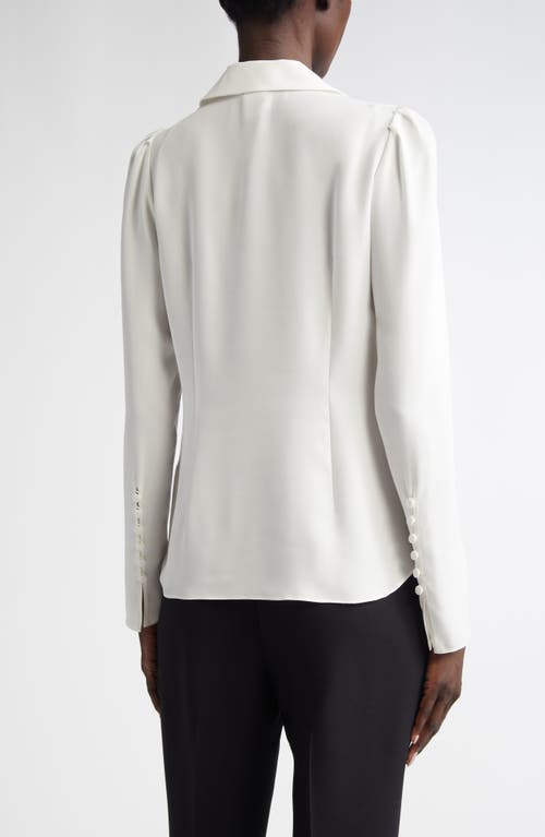 LAFAYETTE 148 LAFAYETTE 148 NEW YORK WIDE COLLAR PUFF SLEEVE SILK BLOUSE