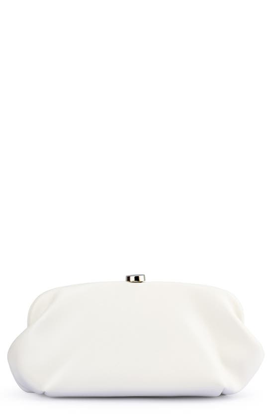 Shop Olga Berg Josefina Faux Leather Frame Clutch In White