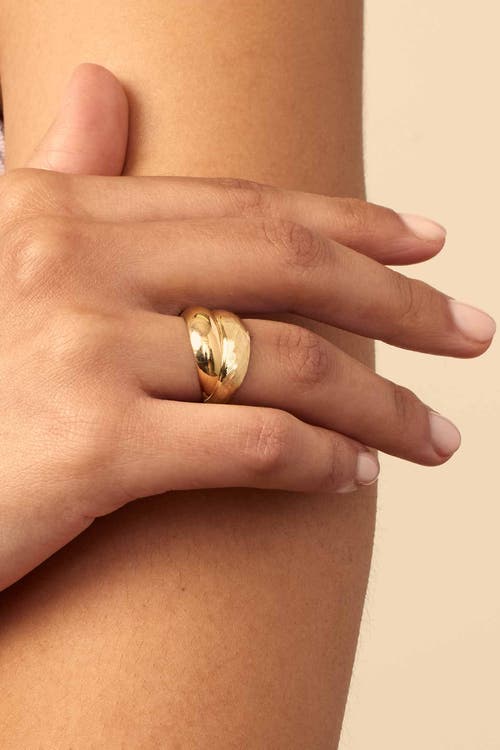 Shop Oradina 14k Gold Archie Duo Ring In Yellow Gold