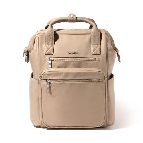 Shop Baggallini Chelsea Laptop Backpack In Taupe Twill