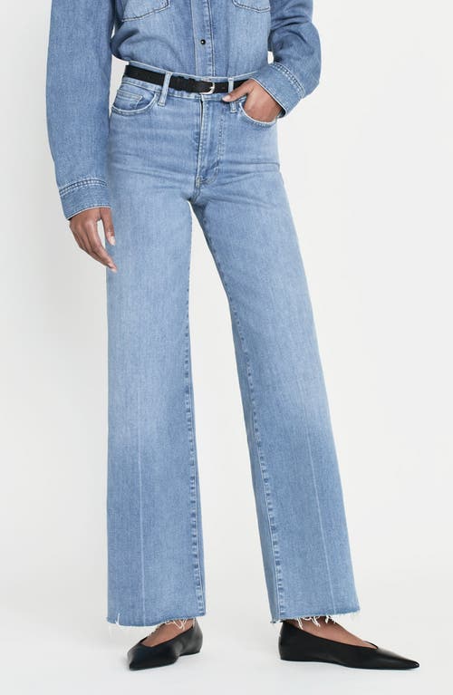 FRAME Le Slim Raw Fray Hem Palazzo Jeans Clearwater at Nordstrom,