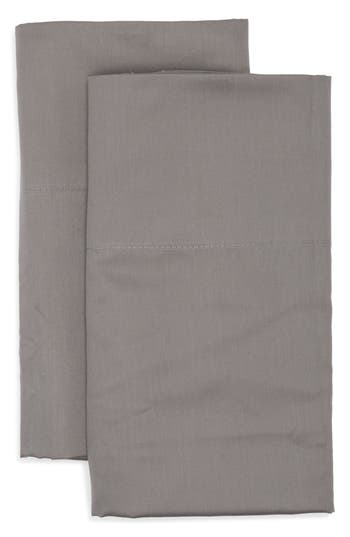 Nordstrom Rack Set Of 2 460 Thread Count Cotton Sateen Pillowcases In Grey Pearl