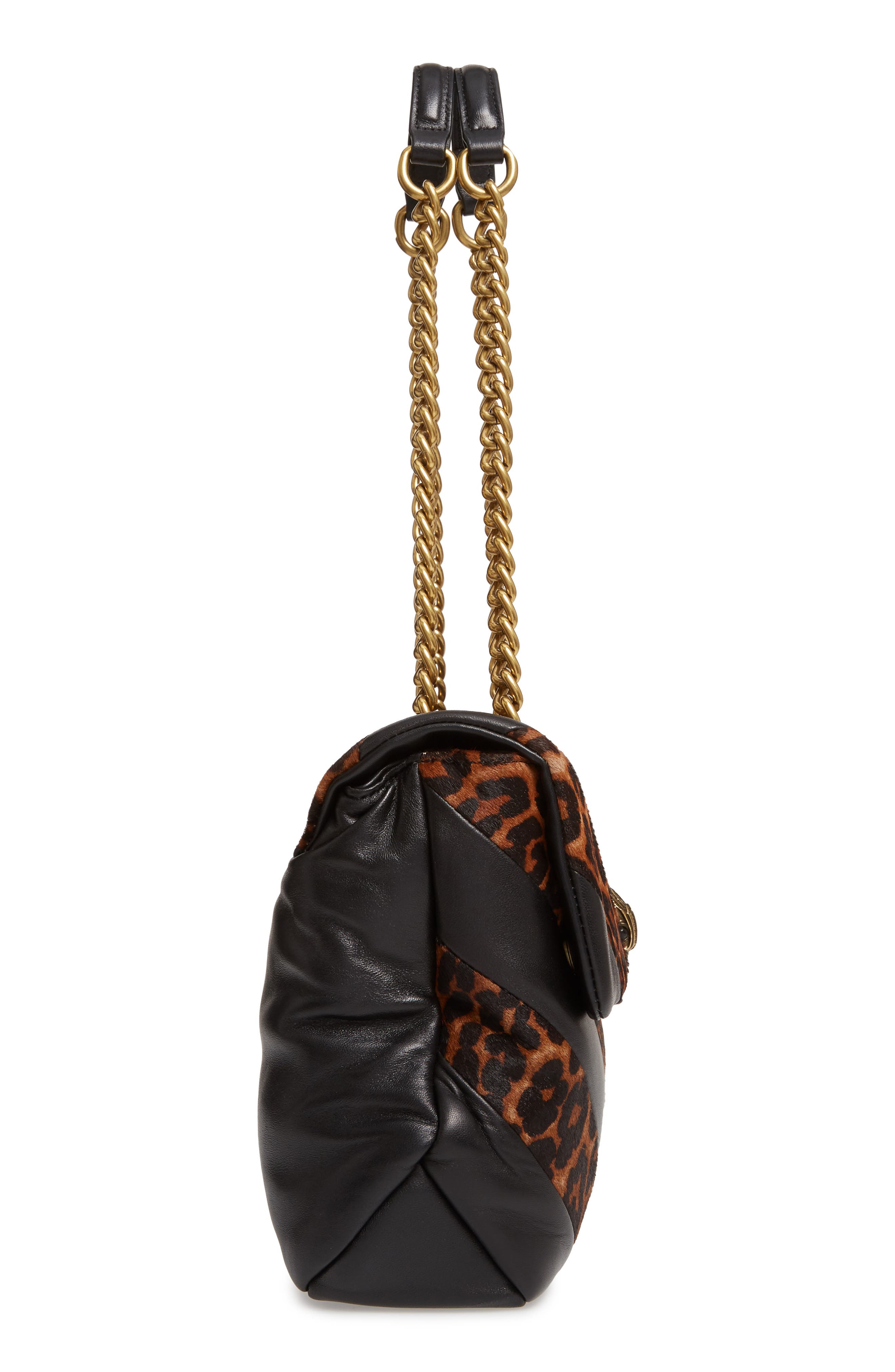 Kurt Geiger London | Leopard Faux Fur Soho Leather Shoulder Bag ...