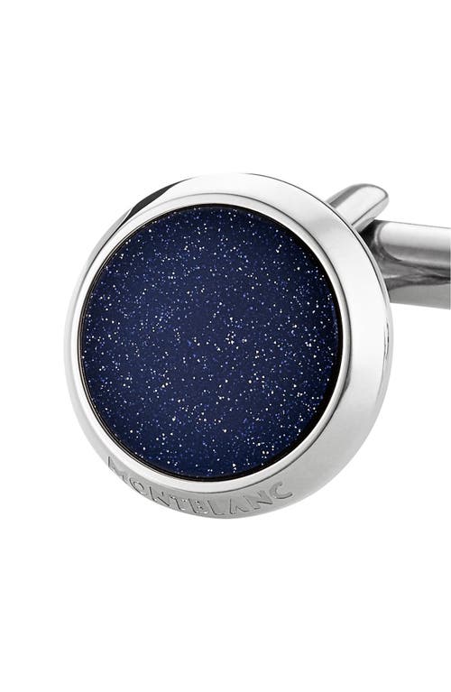 Shop Montblanc Goldstone Cuff Links In Blue/silver