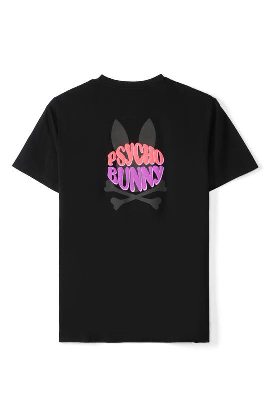 Shop Psycho Bunny Preston Logo Cotton Graphic T-shirt In Black