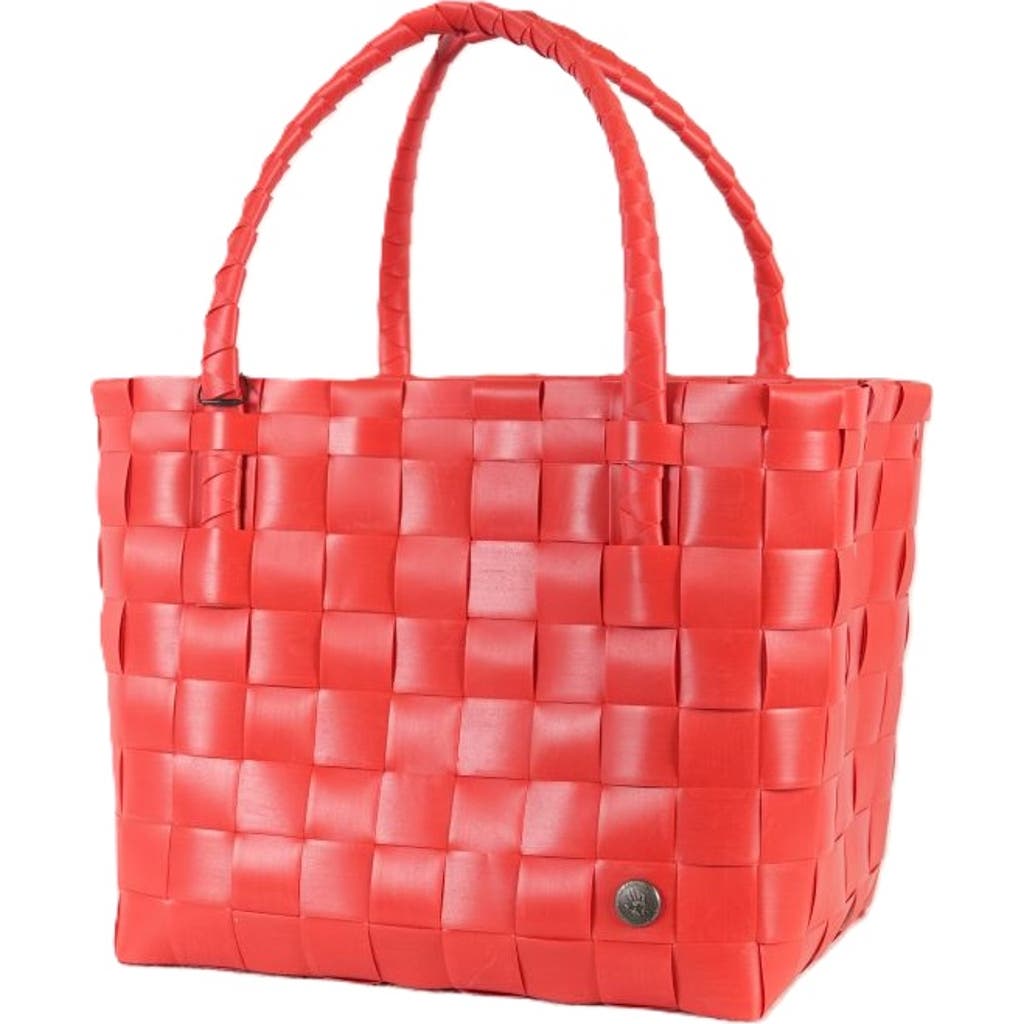 Handed By Paris Recycled Plastic Tote Bag In Chili Red