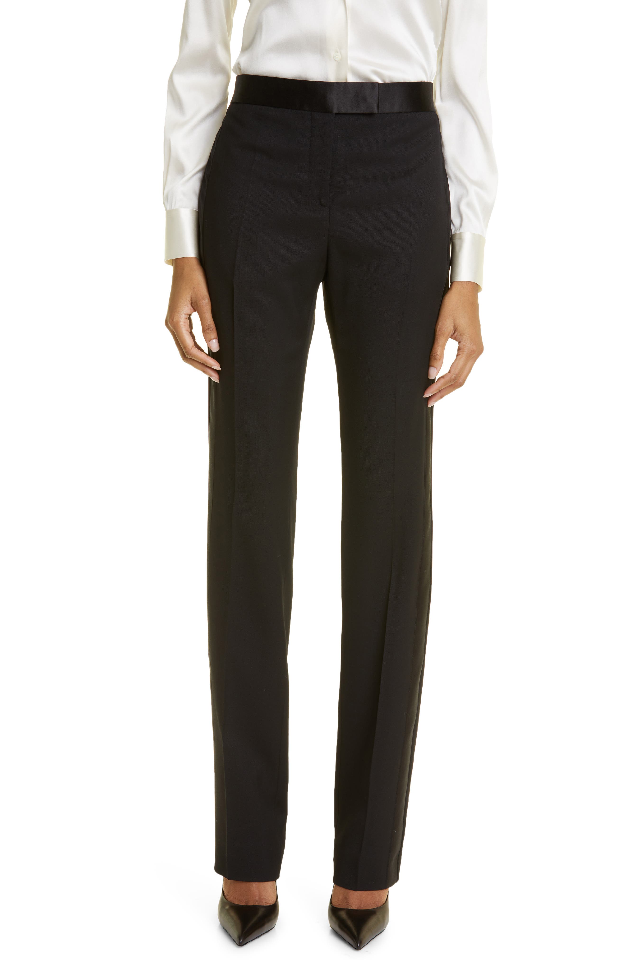 Tom Ford high waisted silk trousers - Black