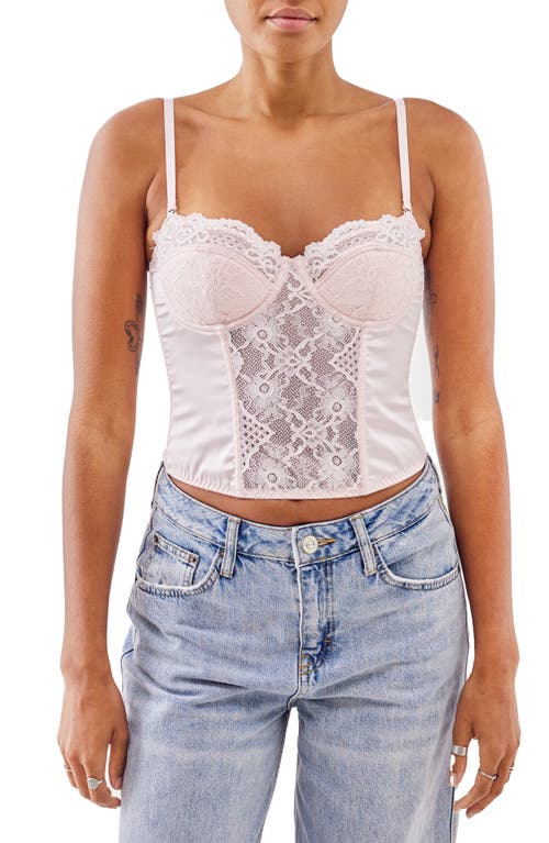BDG Urban Outfitters Ava Lace Corset Top Blush at Nordstrom,