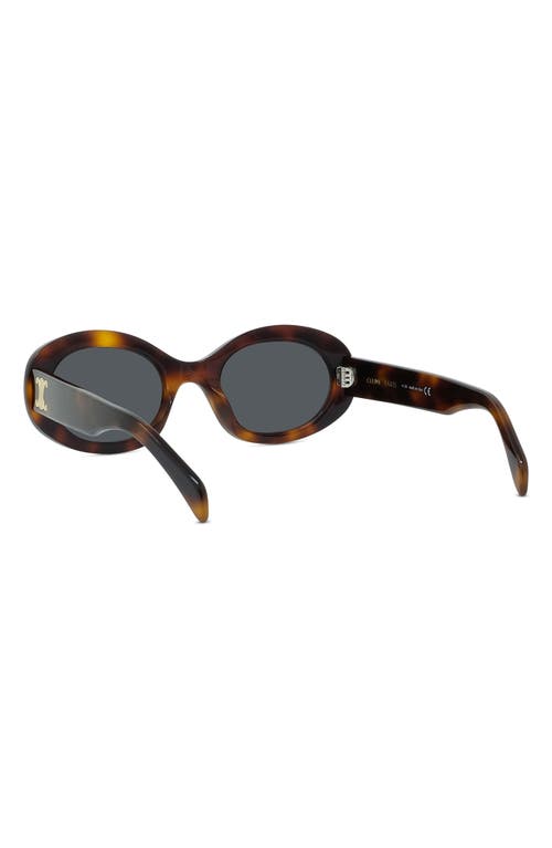 Celine Triomphe 54mm Oval Sunglasses In Shiny Classic Havana/smoke