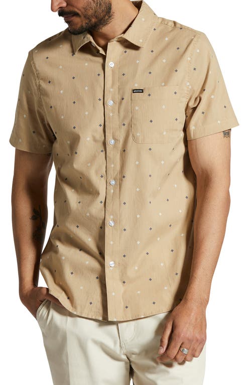 Charter Geo Print Button-Up Shirt in Sand Pyramid
