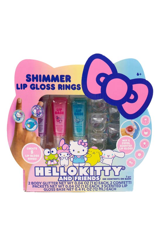 Shop Hello Kitty Helly Kitty & Friends Shimmer Lip Gloss Rings In Pink Multi
