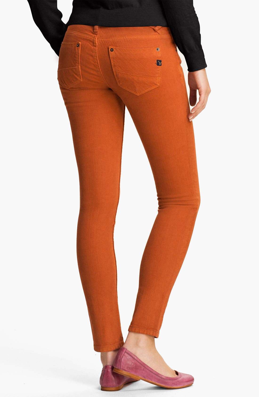 burnt orange skinny jeans