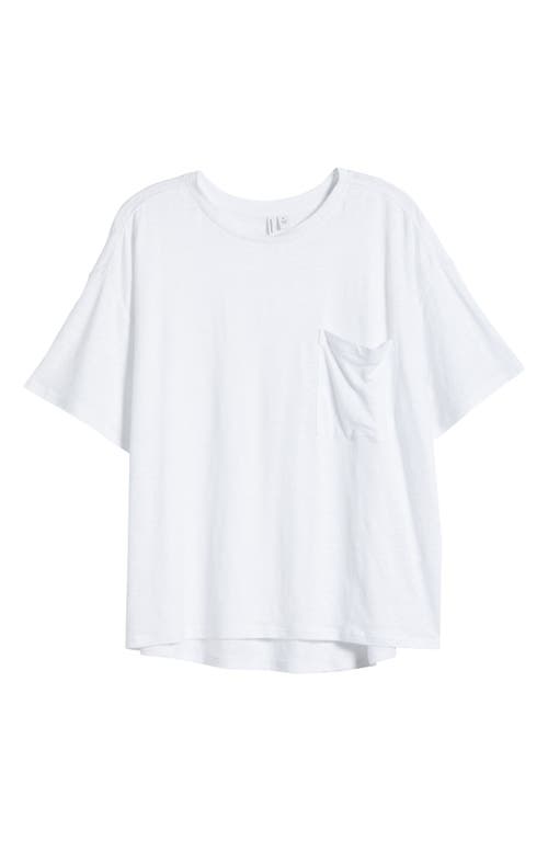 Shop Nordstrom Boxy Linen Pocket T-shirt In White