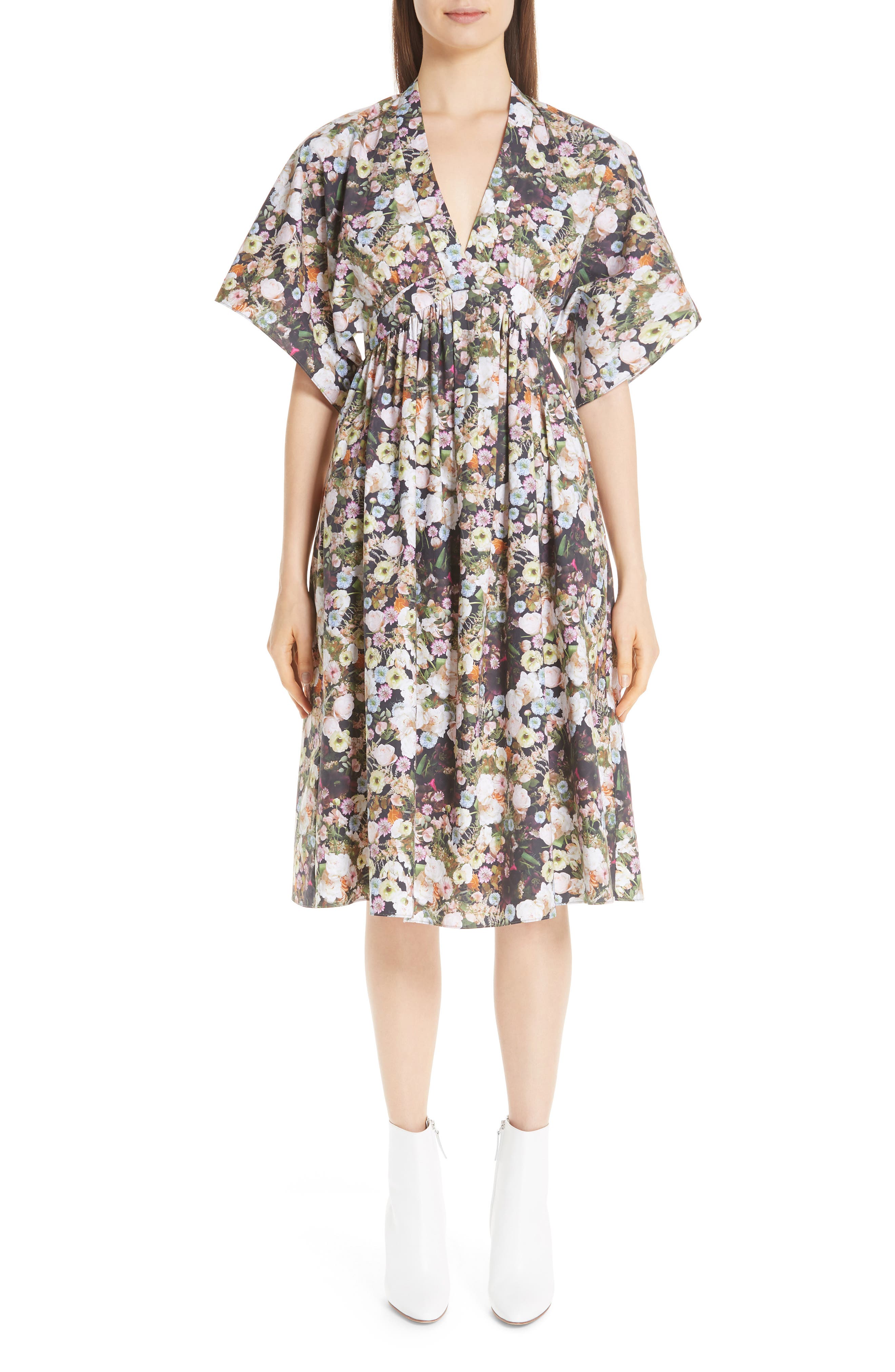 Adam Lippes Floral Print Poplin Dress