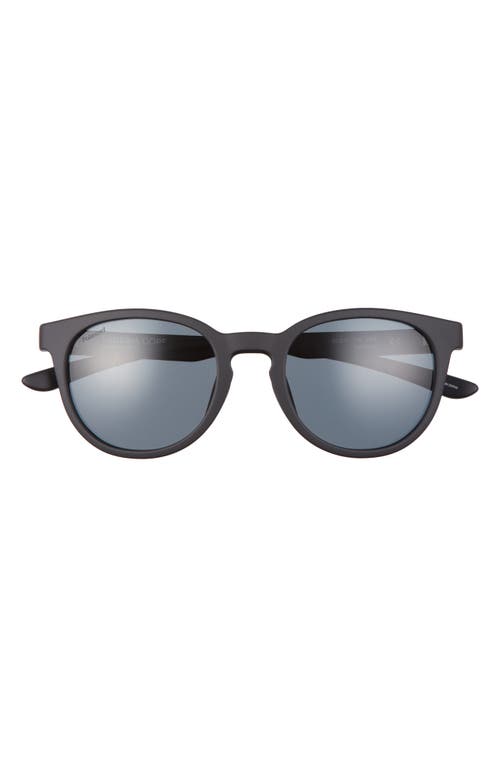 Smith Easbank Core 52mm Polarized Round Sunglasses in Matte Black /Polarized Gray at Nordstrom