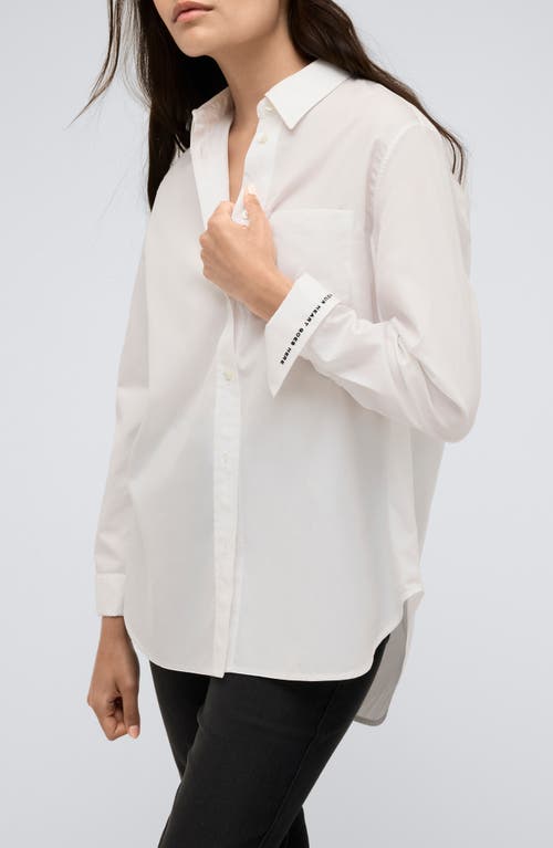 Shop Kenneth Cole Oversize Long Sleeve Button-up Shirt In Pure White