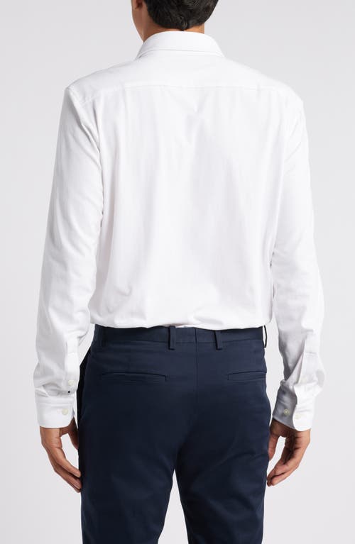 Shop Hugo Boss Boss Roan Solid Stretch Cotton Button-up Shirt In White