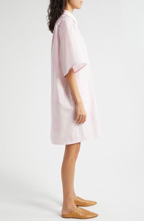 Shop Marimekko Monolitti Unikko Poplin Shirtdress In Light Pink