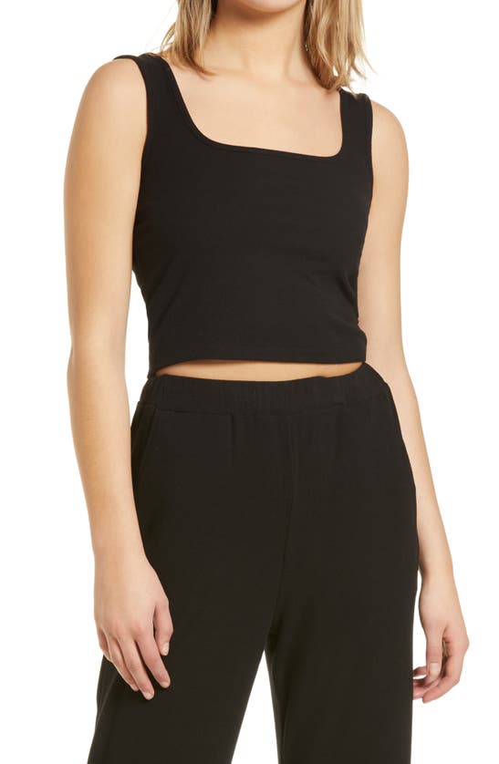 4TH & RECKLESS DANICA SQUARE NECK RIBBED CROP TOP,4THL02117