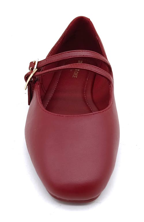 Kenneth Cole Mackenzie Mary Jane Flat In Rio Red Leather