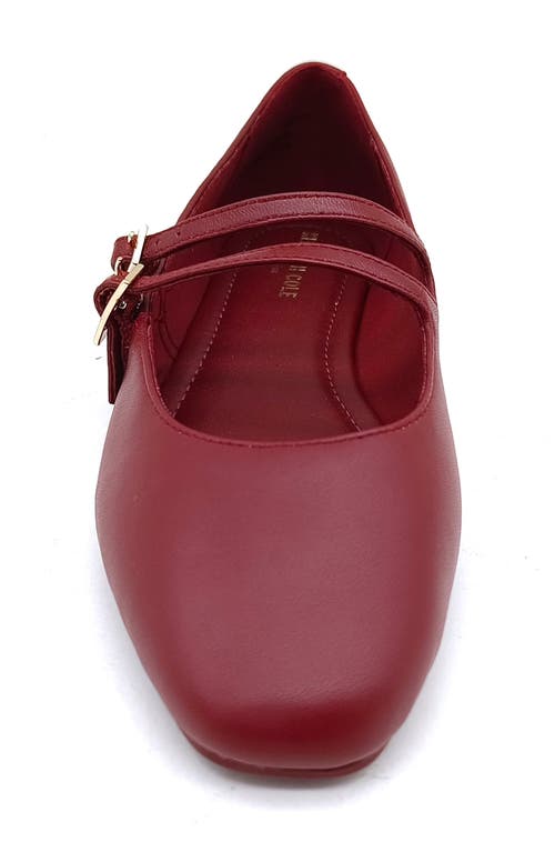 Shop Kenneth Cole Mackenzie Mary Jane Flat In Rio Red Leather