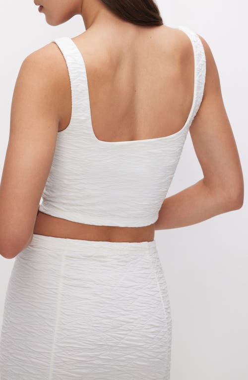 Good American Women's Wide Scrunchie Crop Top In Cloud White001