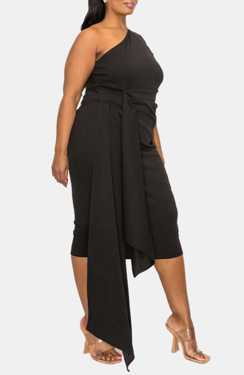 L I V D Esme Draped One-shoulder Dress In Black