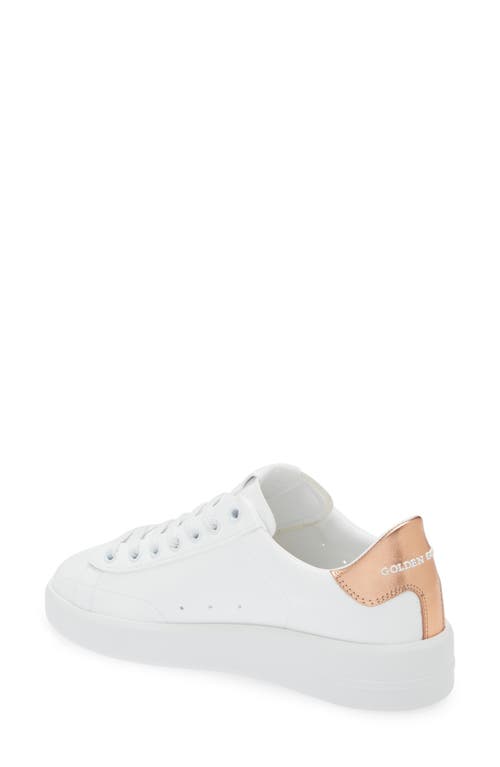 Golden Goose Pure-star Lace-up Sneakers In White/bronze