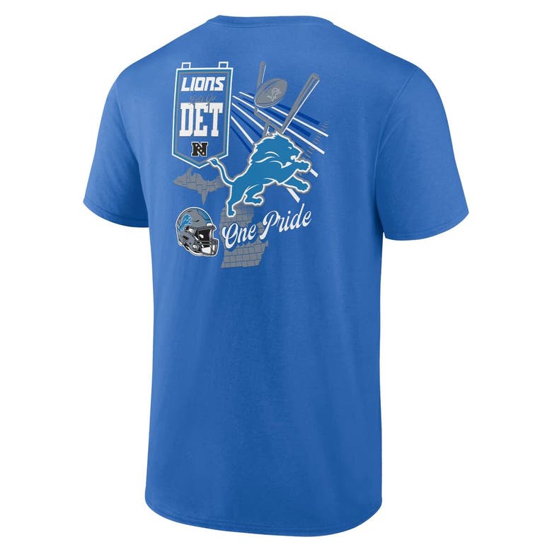 Shop Fanatics Branded Blue Detroit Lions Split Zone T-shirt